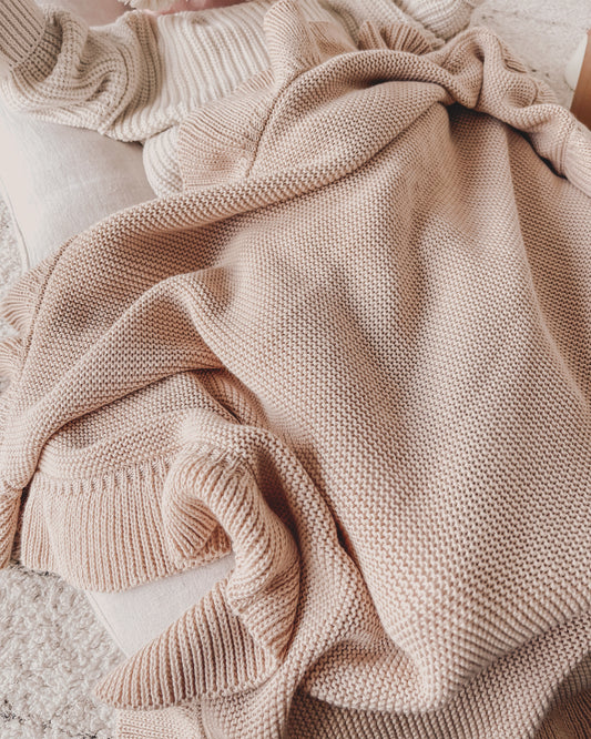 Ruffle Knit Blanket