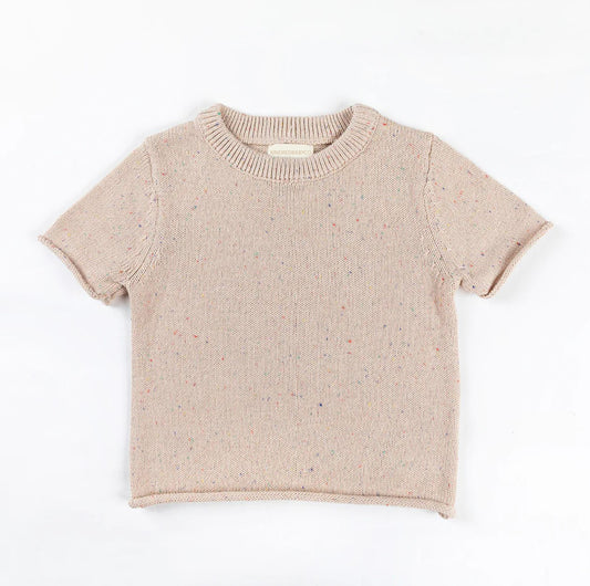 Cotton Tee - Oatmeal Speckle Knit
