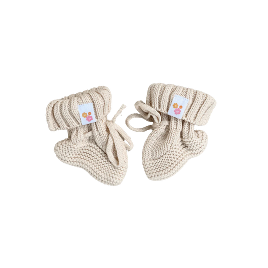 Knitted Booties - Cream Pre Order